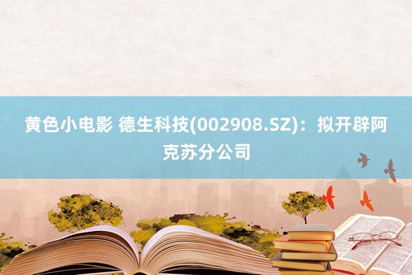 黄色小电影 德生科技(002908.SZ)：拟开辟阿克苏分公司