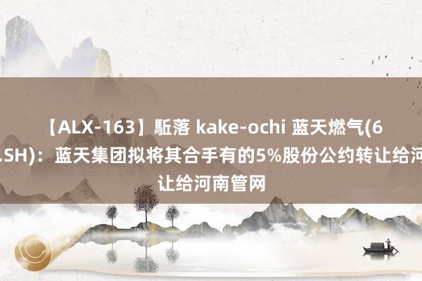 【ALX-163】駈落 kake-ochi 蓝天燃气(605368.SH)：蓝天集团拟将其合手有的5%股份公约转让给河南管网