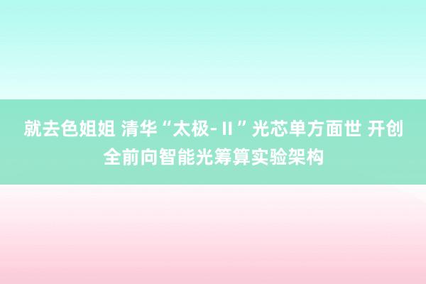 就去色姐姐 清华“太极-Ⅱ”光芯单方面世 开创全前向智能光筹算实验架构