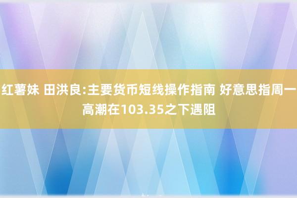 红薯妹 田洪良:主要货币短线操作指南 好意思指周一高潮在103.35之下遇阻