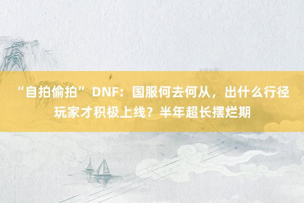 “自拍偷拍” DNF：国服何去何从，出什么行径玩家才积极上线？半年超长摆烂期