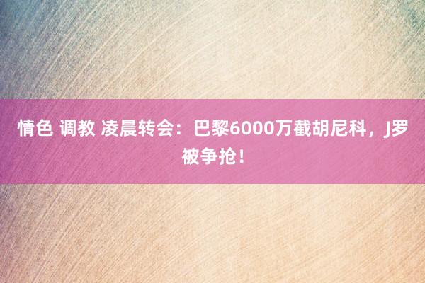 情色 调教 凌晨转会：巴黎6000万截胡尼科，J罗被争抢！