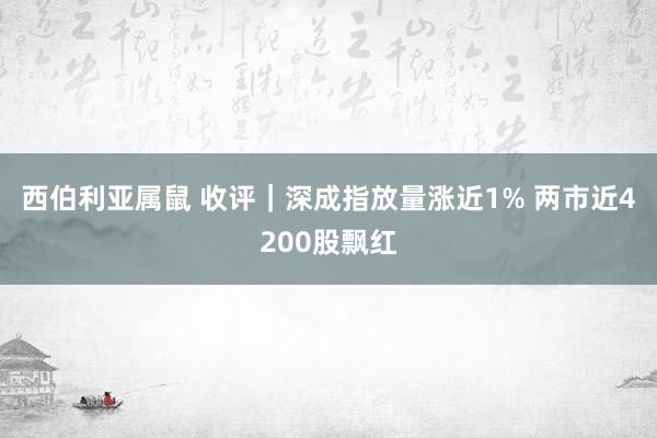 西伯利亚属鼠 收评｜深成指放量涨近1% 两市近4200股飘红