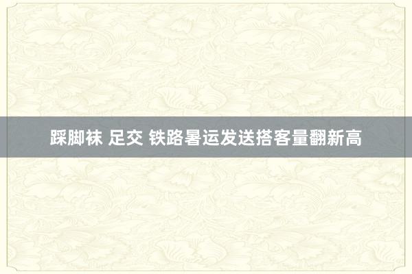 踩脚袜 足交 铁路暑运发送搭客量翻新高