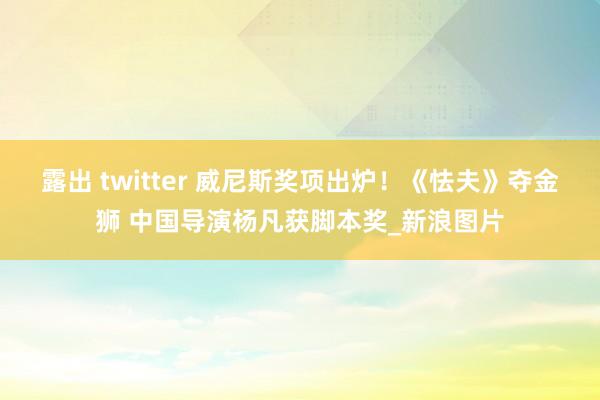 露出 twitter 威尼斯奖项出炉！《怯夫》夺金狮 中国导演杨凡获脚本奖_新浪图片